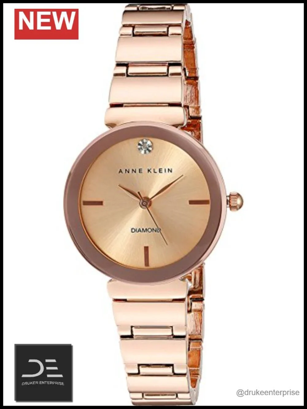 Genuine Diamond Dial Bracelet Watch - Analog Quartz